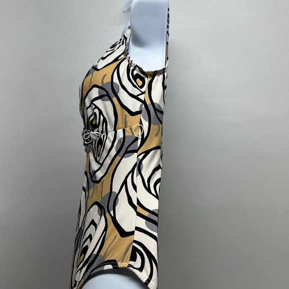 Karla Colletto Swim Suit One 1 Piece Roses Floral Underwired White Tan Size 12 - Picture 6 of 10